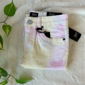 NWT Kut pink yellow and blue cloud jeans